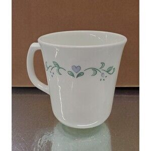 Corelle Coffee Cup Country Cottage Replacement Mug Purple Heart Green Vine White